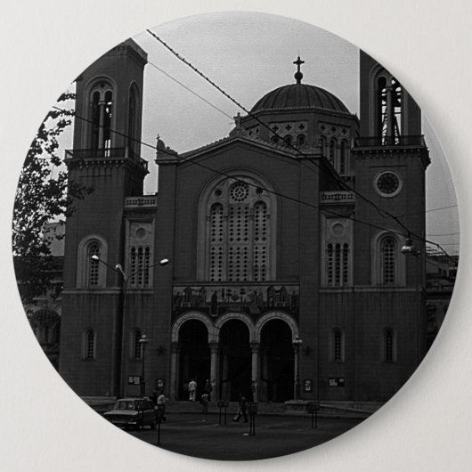 Vintages Griechenland Athener Kirche 1970 Button (Vorderseite)