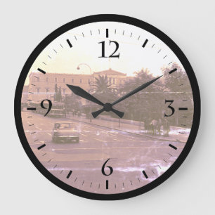 Vintages Griechenland Delphi Alte Palast Beobachtu Große Wanduhr