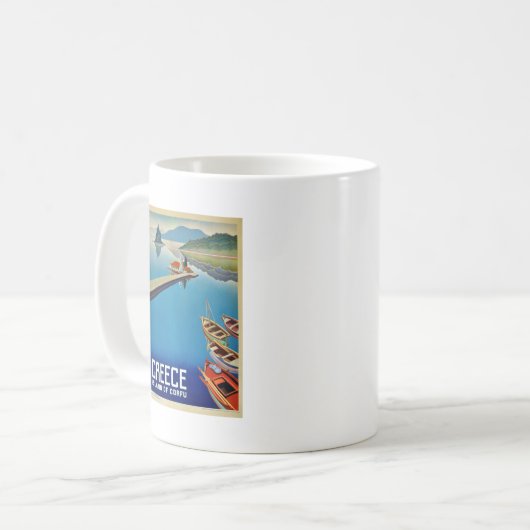 Vintages Griechenland - Insel Korfu Kaffeetasse (Vorderseite Links)