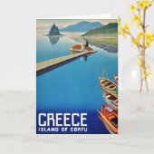 Vintages Griechenland - Insel Korfu Karte (Gelbe Blume)