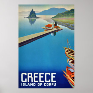 Vintages Griechenland - Insel Korfu Poster
