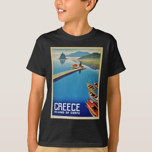 Vintages Griechenland - Insel Korfu T-Shirt (Vorderseite)