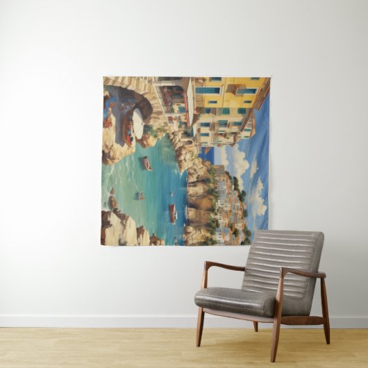 Vintages Griechenland - Insel Korfu Wandteppich (Beispiel (Horizontal))