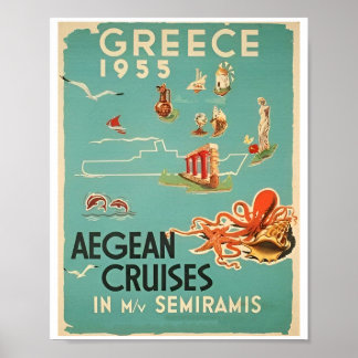 Vintages Griechenland Reisespeicher Poster