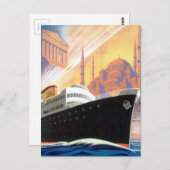 Vintages Griechenland und Istanbul Ocean Liner Tra Postkarte (Vorne/Hinten)