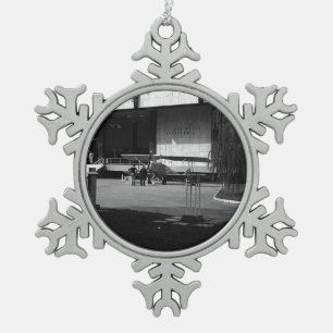 Vintages griechisches Armeemuseum Athen Schneeflocken Zinn-Ornament