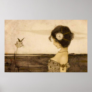 Vintages griechisches Jungfrau-Plakat Poster