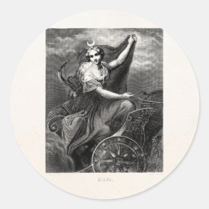 Vintages griechisches römisches altes runder aufkleber