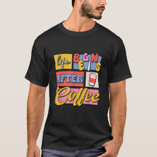 Vintages Groovy 70er Jahre Style Life beginnt nach T-Shirt