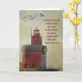 Vintages Großes Leuchtturm für Vater Karte (Gelbe Blume)