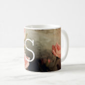 Vintages großes mit Blumenmonogramm Kaffeetasse (VorderseiteRechts)