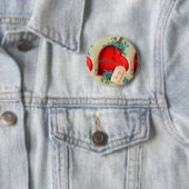 Vintages großes rotes Blutungsherz Valentine Postk Button (Beispiel)