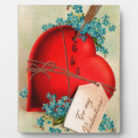 Vintages großes rotes Blutungsherz Valentine Postk