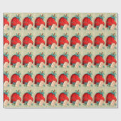 Vintages großes rotes Blutungsherz Valentine Postk Geschenkpapier (Flach)