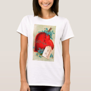 Vintages großes rotes Blutungsherz Valentine Postk T-Shirt