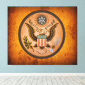 Vintages Grosses SIEGEL der Vereinigten Staaten 18 Leinwanddruck (Insitu (Holzboden))