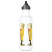 Vintages großes, tiefgefrorenes Bier, alkoholische Edelstahlflasche (Links)