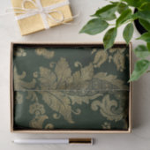 Vintages Grün & Gold Imitate Blumenweihnachtskuche Seidenpapier (Geschenk)