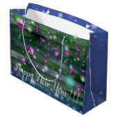 Vintages Grün Große Geschenktüte (Rückseite Schrägansicht)