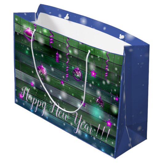 Vintages Grün Große Geschenktüte (Rückseite Schrägansicht)