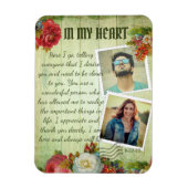 Vintages Grün-Holz-Blumenromantik-Liebe Magnet (Vertikal)