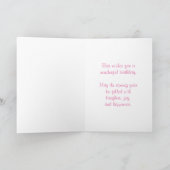 Vintages Grün mit rosa Polka Dots Geburtstag Karte (Innenseite)