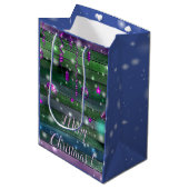 Vintages Grün Mittlere Geschenktüte (Vorderseite Schrägansicht)