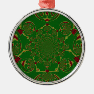 Vintages Grün Ornament Aus Metall