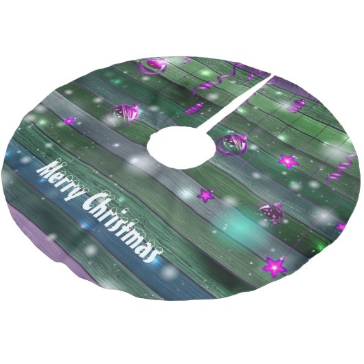 Vintages Grün Polyester Weihnachtsbaumdecke (Schrägansicht)