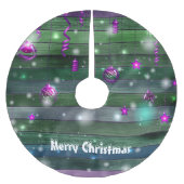 Vintages Grün Polyester Weihnachtsbaumdecke (Vorderseite)