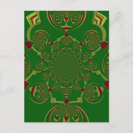 Vintages Grün Postkarte (Vorderseite)