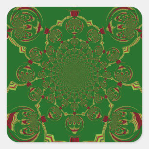 Vintages Grün Quadratischer Aufkleber