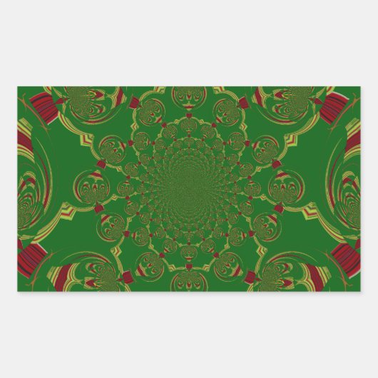 Vintages Grün Rechteckiger Aufkleber (Vorderseite)