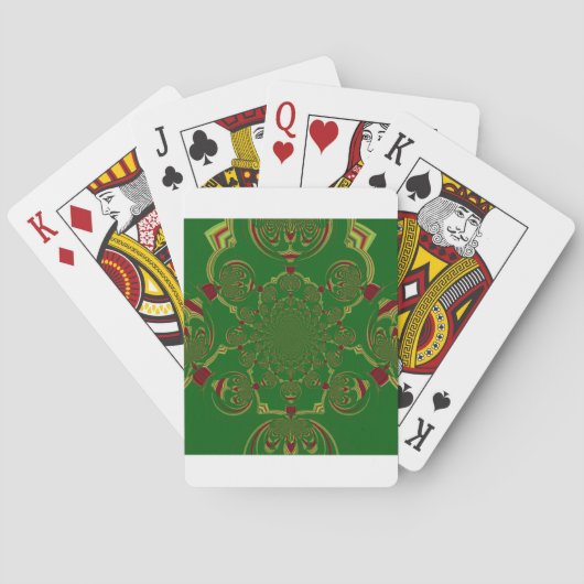 Vintages Grün Spielkarten (Rückseite)