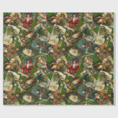 Vintages Grünbuch des Weihnachtsmanns Geschenkpapier (Flach)