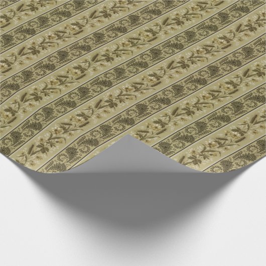 Vintages Grüne Blume Naturgeschenkpapier Geschenkpapier (Ecke)