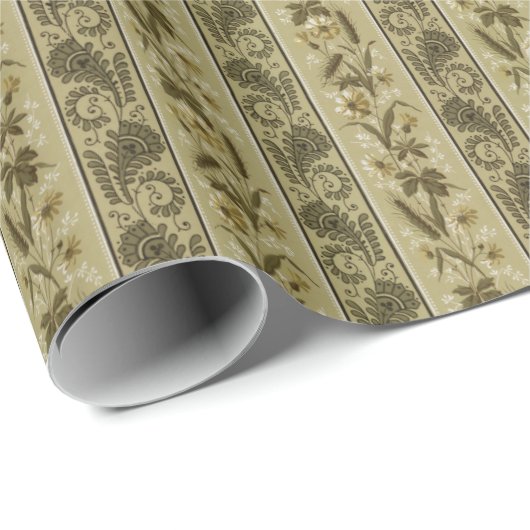 Vintages Grüne Blume Naturgeschenkpapier Geschenkpapier (Rolleneckpunkt)