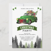 Vintages Grüner LKW Party Einladung (Vorderseite)