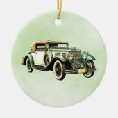 Vintages grünes Auto Keramik Ornament (Vorne)