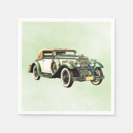 Vintages grünes Auto Serviette