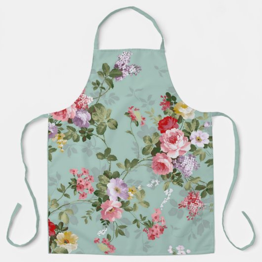 Vintages Grünes Blumendesign  Schürze (Vorderseite)