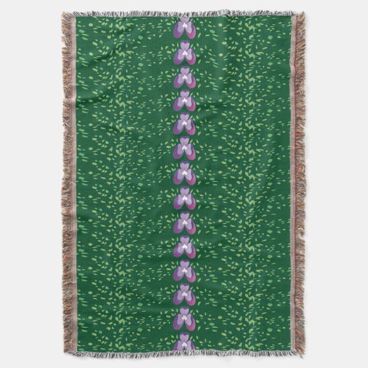 Vintages Grünes Blumenmuster Decke (Vorderseite Vertikal)