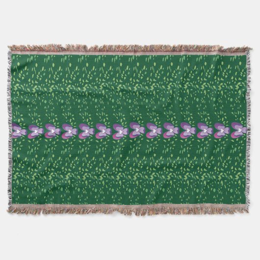 Vintages Grünes Blumenmuster Decke (Vorderseite)