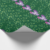 Vintages Grünes Blumenmuster Geschenkpapier (Ecke)