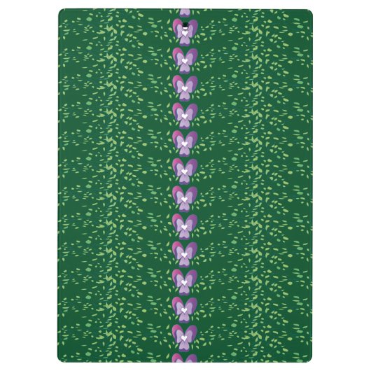 Vintages Grünes Blumenmuster Klemmbrett (Rückseite)