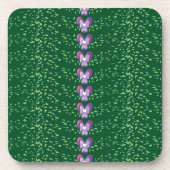 Vintages Grünes Blumenmuster Untersetzer (Vorderseite)