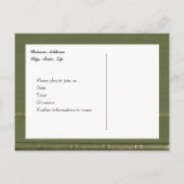 Vintages grünes Buch Save the Date Ankündigungspostkarte (Rückseite)