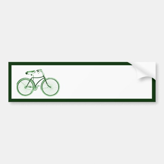 Vintages grünes Fahrrad Autoaufkleber (Vorne)