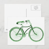 Vintages grünes Fahrrad Postkarte (Vorne/Hinten)