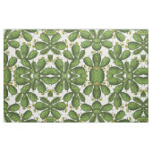 Vintages grünes gelbes Blumenkaktus-Muster Stoff (Fat Quarter (45,7 x 55,9 cm))